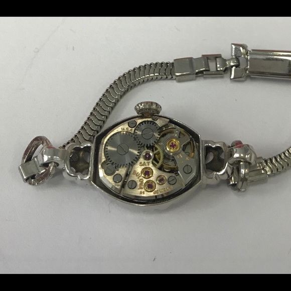 SOLD ❌Antique Bulova Watch 14k White Gold & Diamonds - Picture 3 of 5